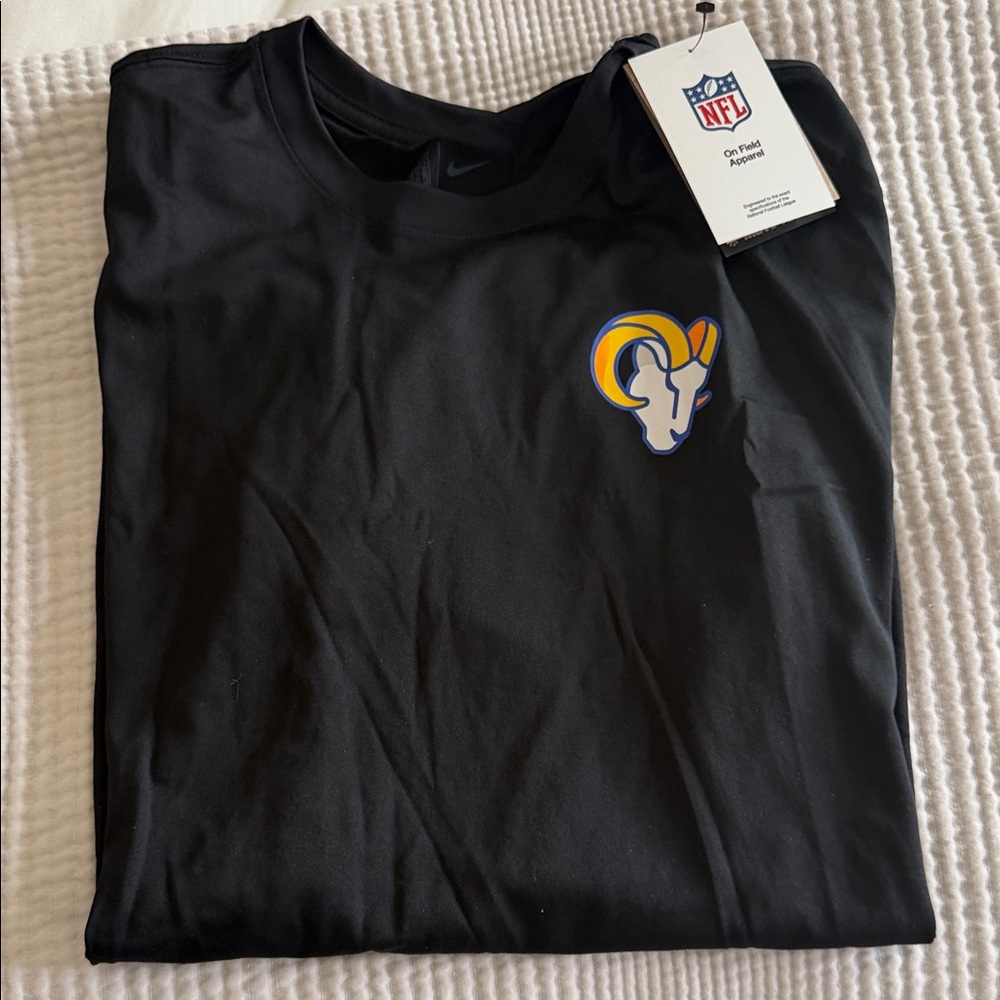 NFL Black Tee with Rams Logo